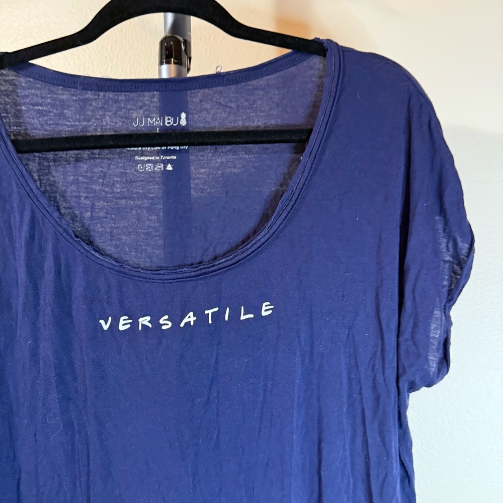 Versatile Navy Blue Women's Short Sleeve Tee - Picture 2 of 4